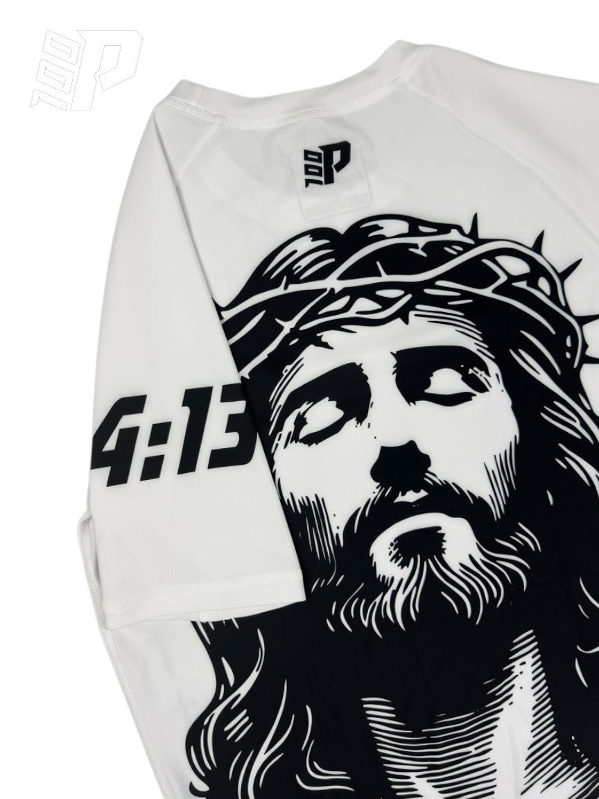 Rashguard Manches Courtes – 100Pitié "4:13" | Vêtement Combat Chrétien